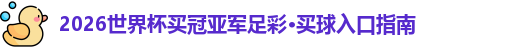 2026世界杯买冠亚军足彩·买球入口指南